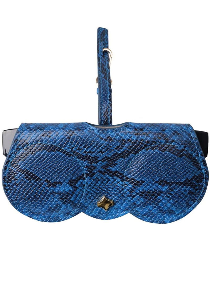 Generic - Artificial Printed Snakeskin PU Leather Protective Storage Sunglasses Bag Eyeglasses Clip Case - Image 1