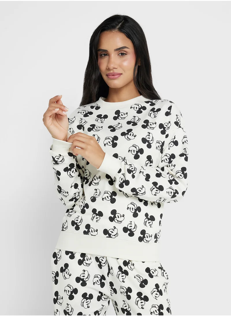 ديزني Mickey Sweattop & Jogger Pyjama Set