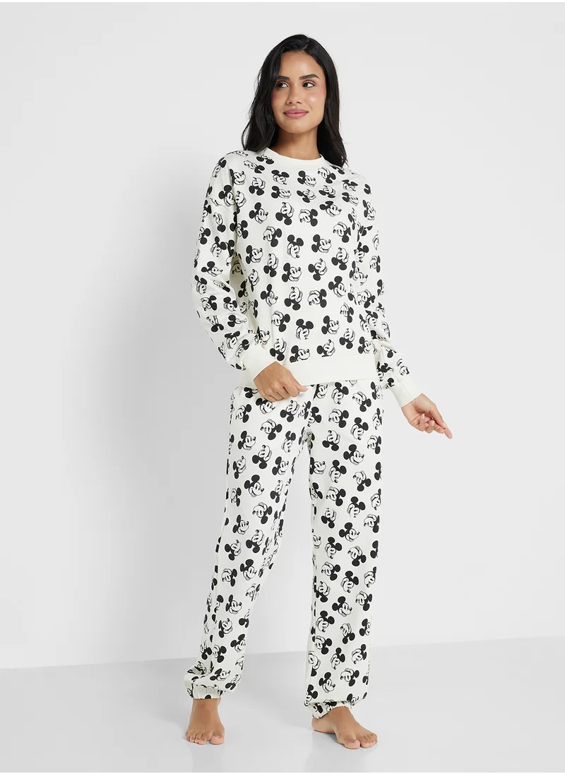 ديزني Mickey Sweattop & Jogger Pyjama Set