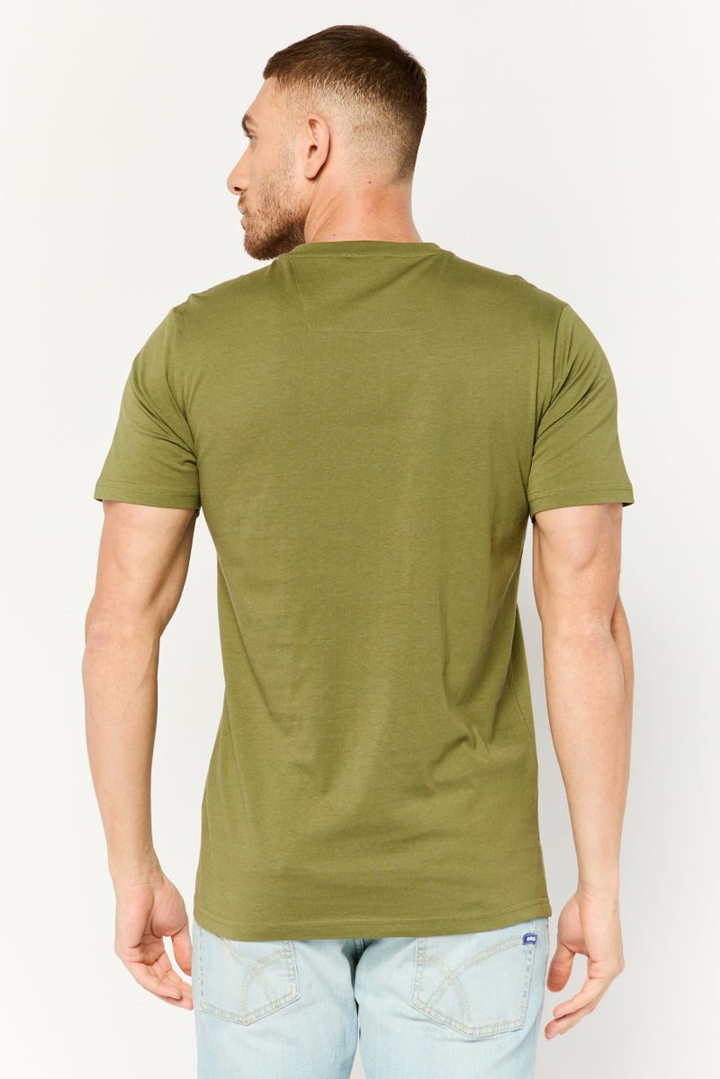 Cavalli Class Men Crew Neck Short Sleeve Graphic Print T-Shirt, Olive - Image 4