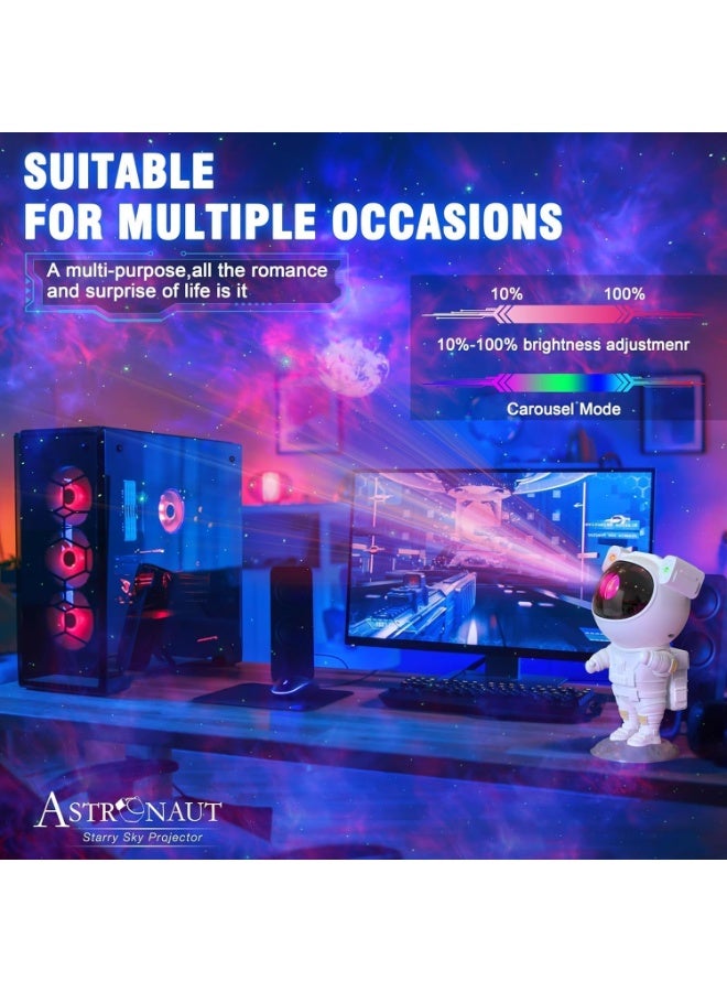 منتقي Astronaut Star Projector Night Light – LED Galaxy Projector for Kids, Colour Changing Nebula Lamp, Remote & Timer, 360° Adjustable Star Light for Baby Nursery, Bedroom, Gifts for Boys & Girls - Image 3