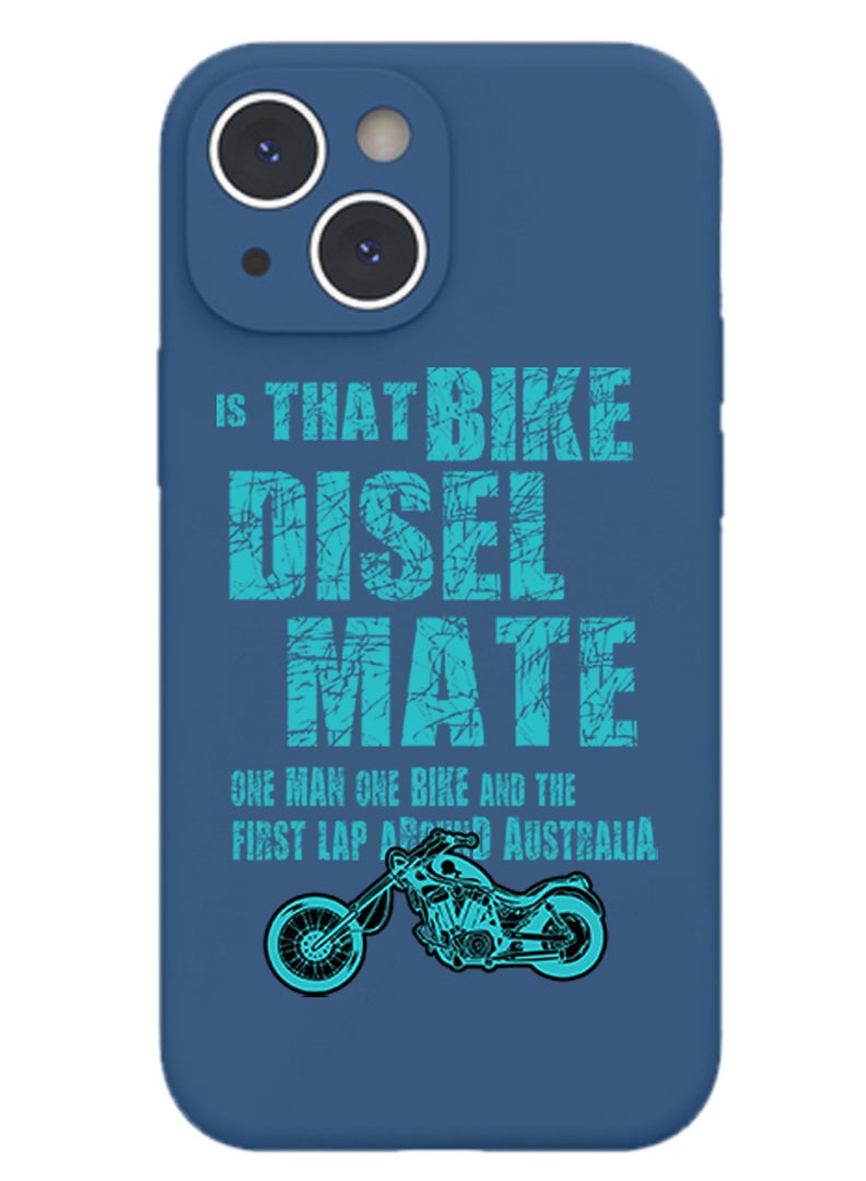 Theodor Protective Slim Fit Case Liquid Silicone Cover with Full Body Protection Anti-Scratch Shockproof Case For iPhone 13 Blue  - Binary Black copy - Image 1