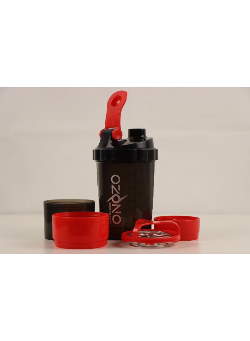 Ozono 3 Layer, protein shaker bottle 500ML, Red - Image 4