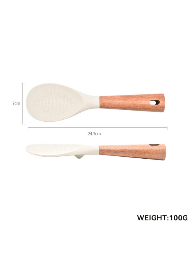 Peachjoy Rice Paddle, Kitchenware Cooker Rice Spatula, Silicone Standing Non-Stick Spoon, Convenient High Heat Resistant, Serve Rices Gadget - Image 2