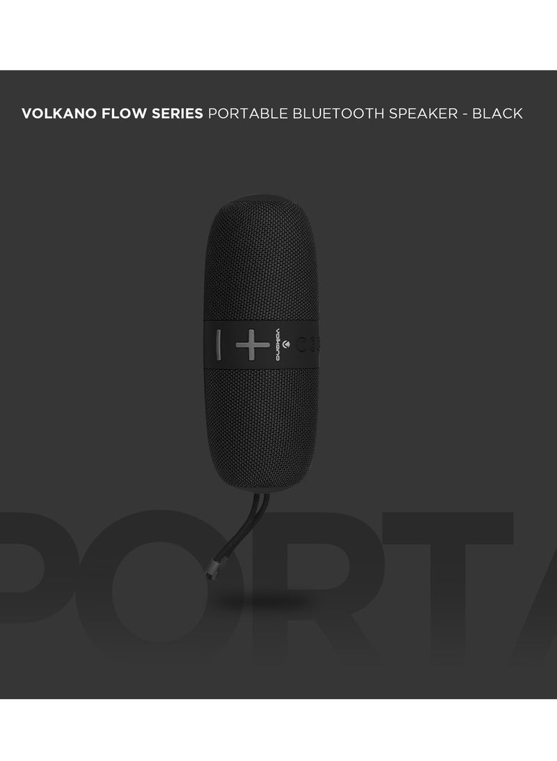 فولكانو مكبر صوت بلوتوث محمول من سلسلة Volkano Flow مع IPX5 مقاوم للماء - أسود - Image 4