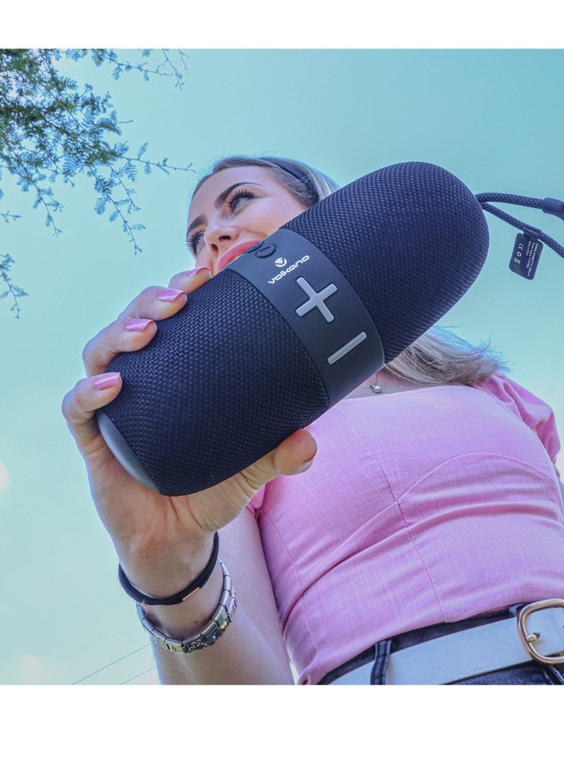 فولكانو مكبر صوت بلوتوث محمول من سلسلة Volkano Flow مع IPX5 مقاوم للماء - أسود - Image 5