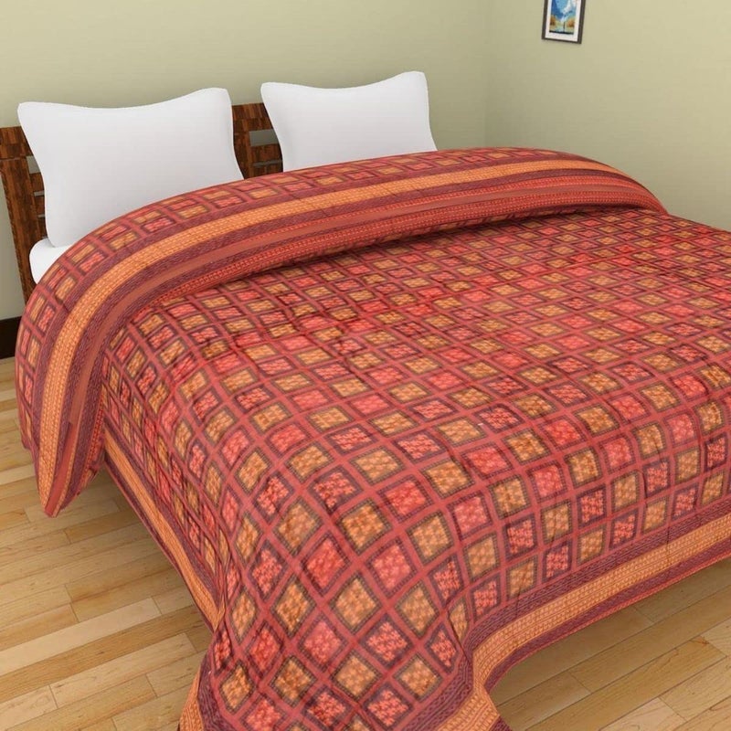 SAMRADHI Traditional Famous Jaipuri Beautiful Floral Print in Multi Colour Jaipuri Rajai/Razai/Quilt Single/Single Bed Quilt/Comforter/AC Quilt/AC Comforter - Image 2