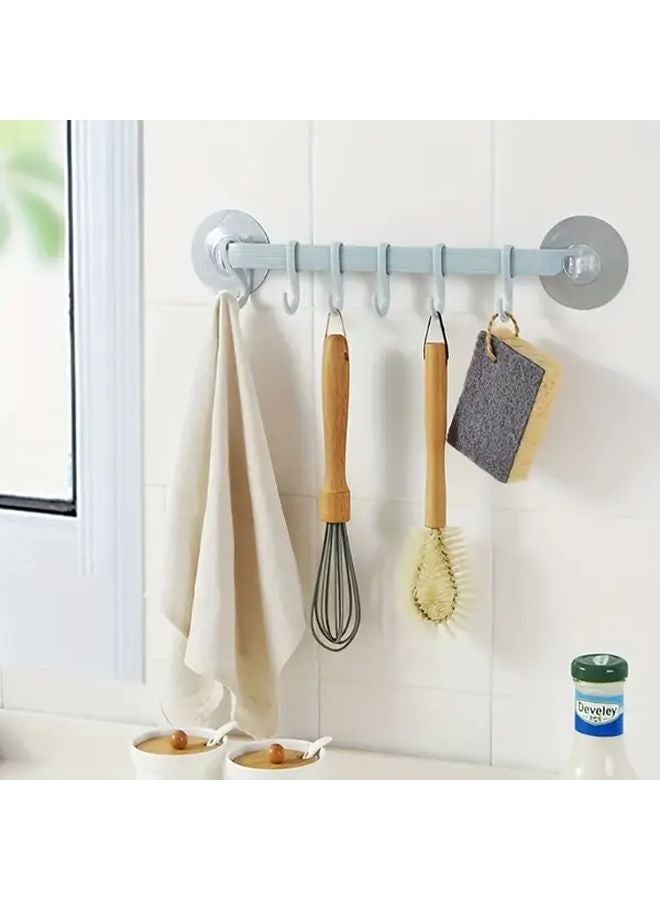 Blue Wall Mounted Adhesive Organizer No Drill Installation Space Saving - Image 3