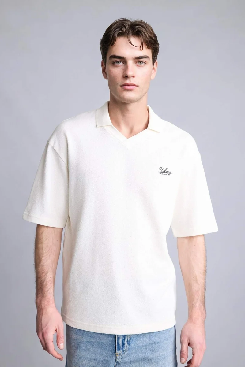 DeFacto Boxy Fit Short Sleeve Polo T-Shirt