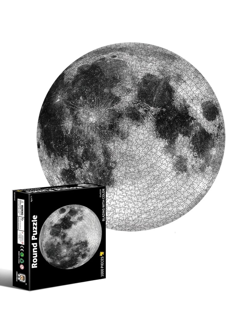 Educational Round Puzzle 1000 Pieces, Cartoon Toy Puzzle for Adults and Children (Moon Pattern)  - Image 1