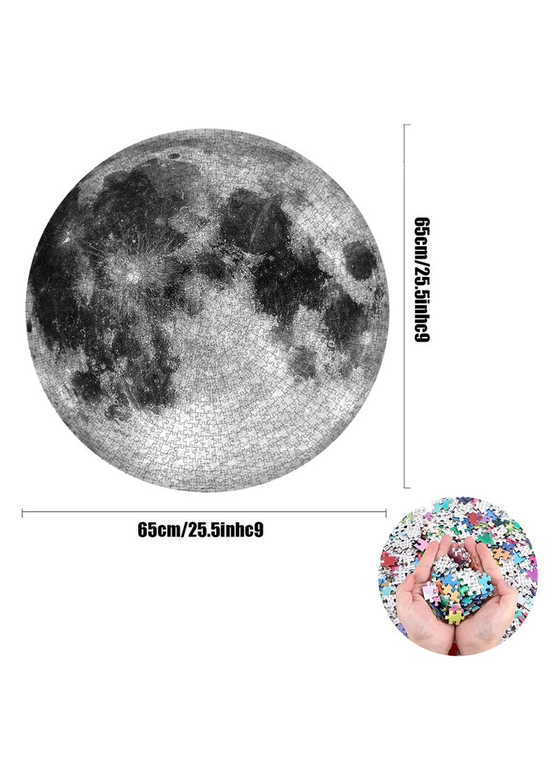 Educational Round Puzzle 1000 Pieces, Cartoon Toy Puzzle for Adults and Children (Moon Pattern)  - Image 2