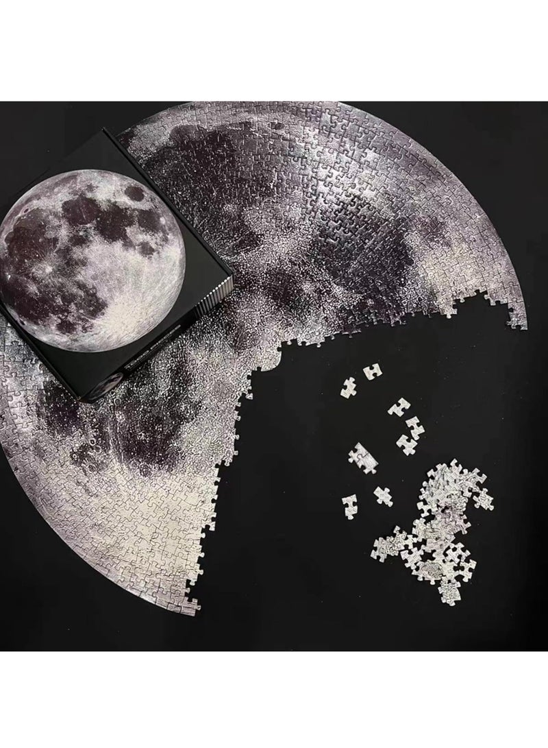 Educational Round Puzzle 1000 Pieces, Cartoon Toy Puzzle for Adults and Children (Moon Pattern)  - Image 3