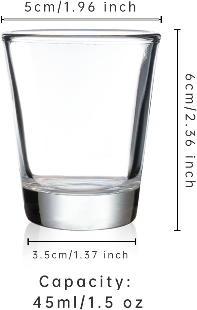 BCnmviku 1.5 oz Shot Glasses Sets with Heavy Base, Clear Shot Glass (4 Pack) - Image 3
