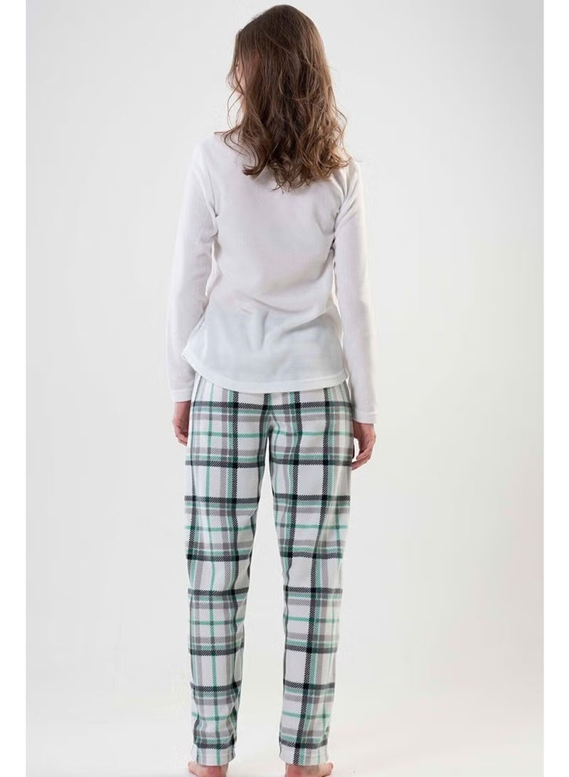 Vienetta Women's Polar Long Sleeve Ecru Pajama Set 202043-0185 - Image 4
