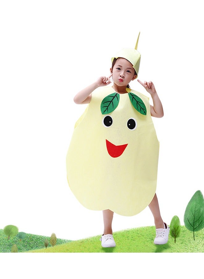 اتش واي أطفال فواكه خضروات وطبيعة ازياء بدلات ملابس فاخرة اللباس حفلة بنين وبنات بدلة زي مع قبعة (كمثرى) - Image 1