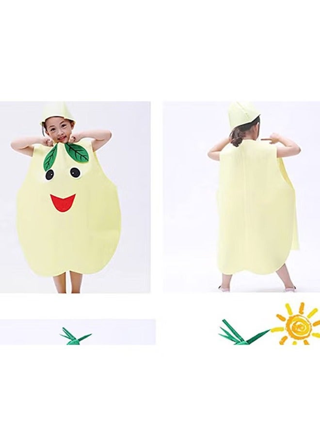 اتش واي أطفال فواكه خضروات وطبيعة ازياء بدلات ملابس فاخرة اللباس حفلة بنين وبنات بدلة زي مع قبعة (كمثرى) - Image 2