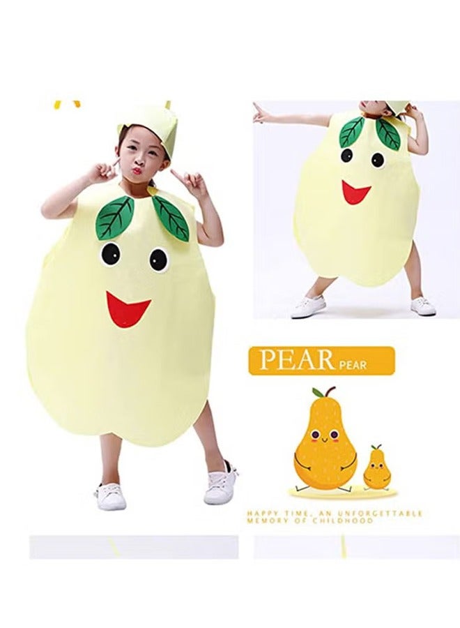 اتش واي أطفال فواكه خضروات وطبيعة ازياء بدلات ملابس فاخرة اللباس حفلة بنين وبنات بدلة زي مع قبعة (كمثرى) - Image 3