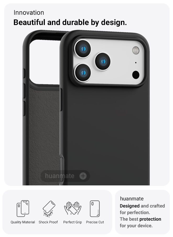 Apple iPhone 17 Pro Silicone Cover Black - Premium 2.0mm TPU Silicon, Enhanced Camera Protection with Lens Shield, Shockproof & Water-Proof Cover for Apple iPhone 17 Pro - view 2