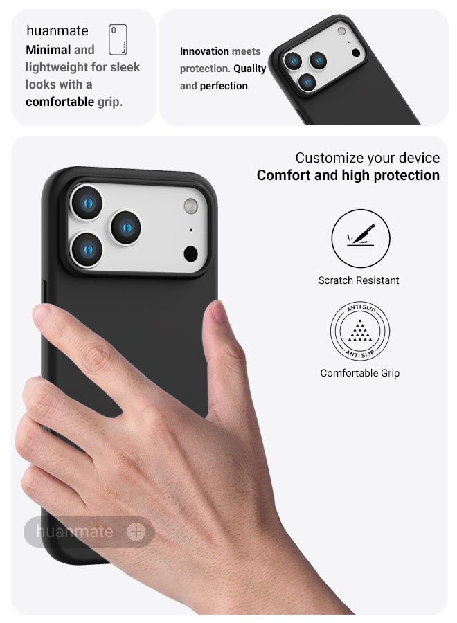 Apple iPhone 17 Pro Silicone Cover Black - Premium 2.0mm TPU Silicon, Enhanced Camera Protection with Lens Shield, Shockproof & Water-Proof Cover for Apple iPhone 17 Pro - view 3