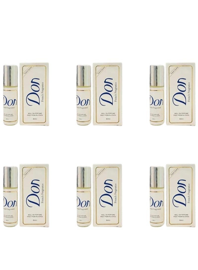 don French Fragrance Roll On Perfume 6ml 6 Pcs - Image 1