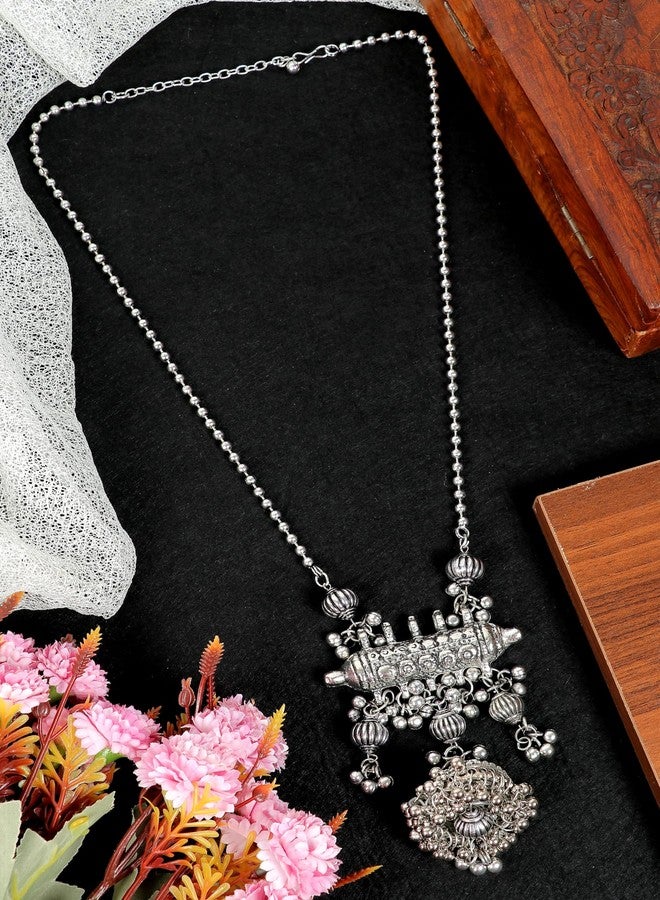 Siddhatva Statement Ethnic Antique Afghani Fashion Oxidised Silver Chain Peandant Necklace Jewelry Women - Image 5