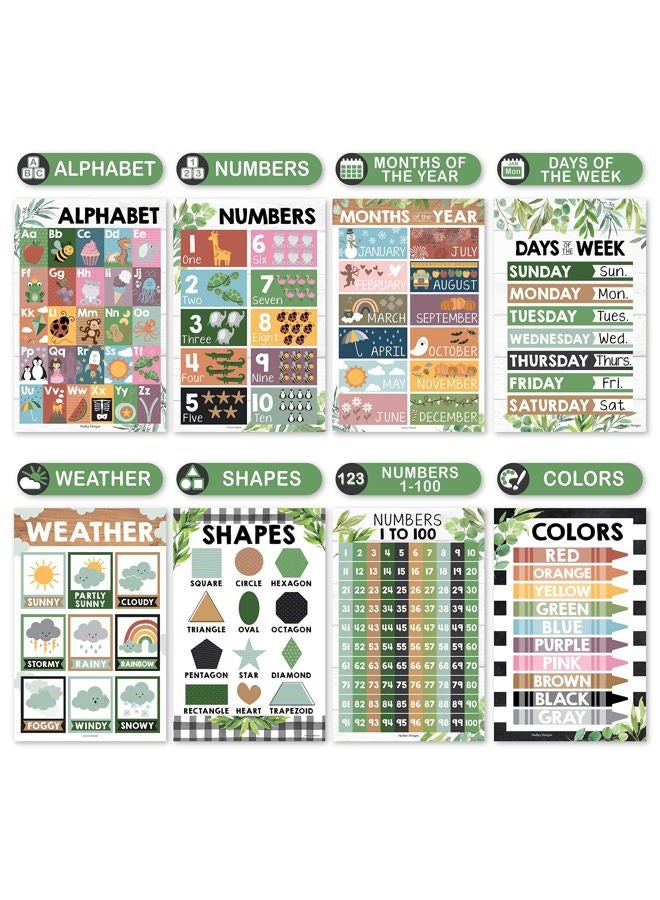 Hadley Designs 16 Farmhouse Kids Educational Posters For Toddlers 1-3 - Pre K Learning Posters, Toddler Posters Educational, Alphabet Poster For Toddlers, Teacher Posters For Classroom Posters - Image 5