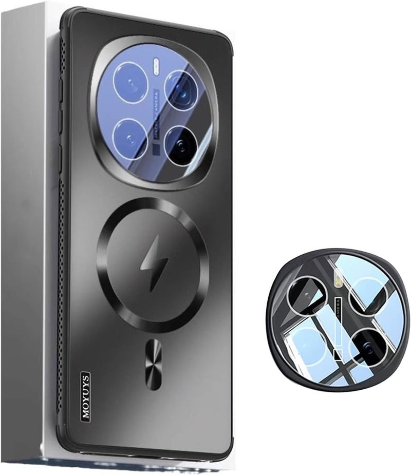 لاكيون حافظة Lukione متوافقة مع هاتف Honor Magic 7 Pro، حافظة مغناطيسية مع حماية كاملة للعدسة وشحن مغناطيسي، غطاء واقٍ فائق النحافة مضاد للانزلاق (أسود) - Image 1