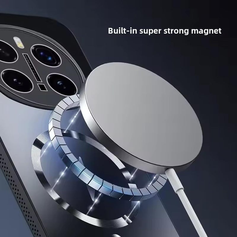 لاكيون حافظة Lukione متوافقة مع هاتف Honor Magic 7 Pro، حافظة مغناطيسية مع حماية كاملة للعدسة وشحن مغناطيسي، غطاء واقٍ فائق النحافة مضاد للانزلاق (أسود) - Image 2