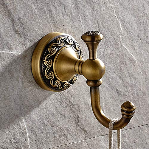 Leyden Antique Brass Towel Hook, Bathroom Robe Hooks, Wall Mounted Retro Single Door Coat Clothes Hanger - Image 4