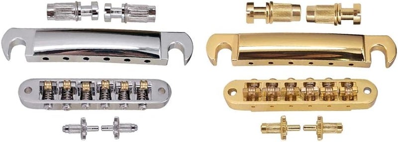 klarako Electric Guitars Roller Saddle Bridge Tailpiece with Screw Set for EPI And LP Guitars  Silver, as described - Image 2