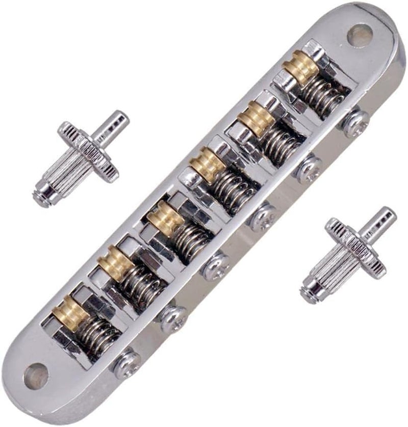 klarako Electric Guitars Roller Saddle Bridge Tailpiece with Screw Set for EPI And LP Guitars  Silver, as described - Image 5