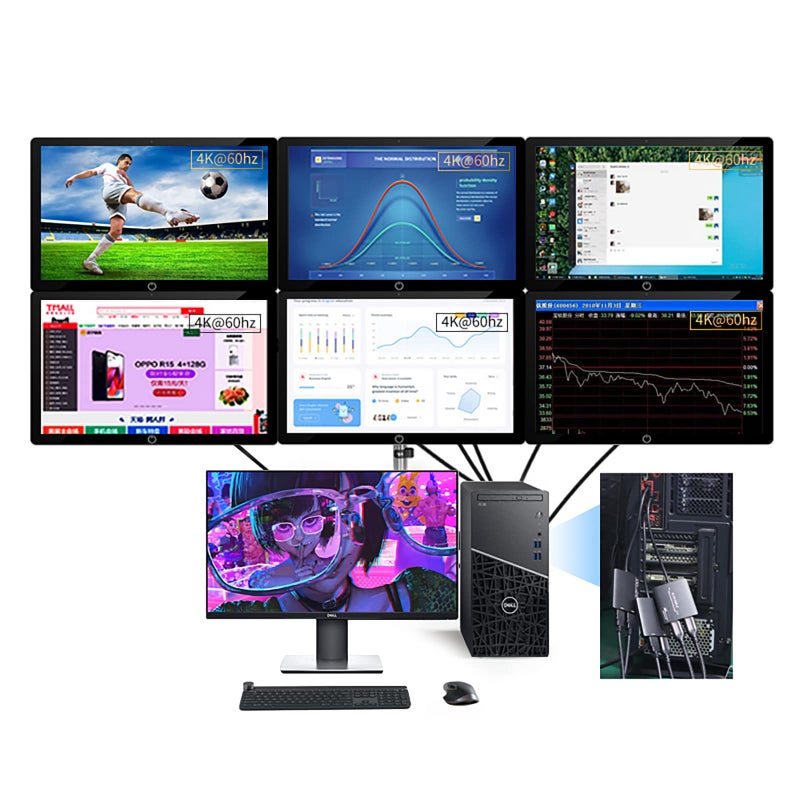 ELECABLE USB 3.0 to Dual HDMI Adapter - 4K+4K 60Hz Ultra HD - Built-in DisplayLink DL6950 Chip - Extend Screen to Multiple Monitor TV Compatible with Windows,Mac OS,Android,Chrome OS,Ubuntu - Image 3