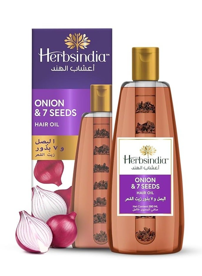 Herbsindia Onion& 7Seeds Hair Oil 180 Ml - Image 1