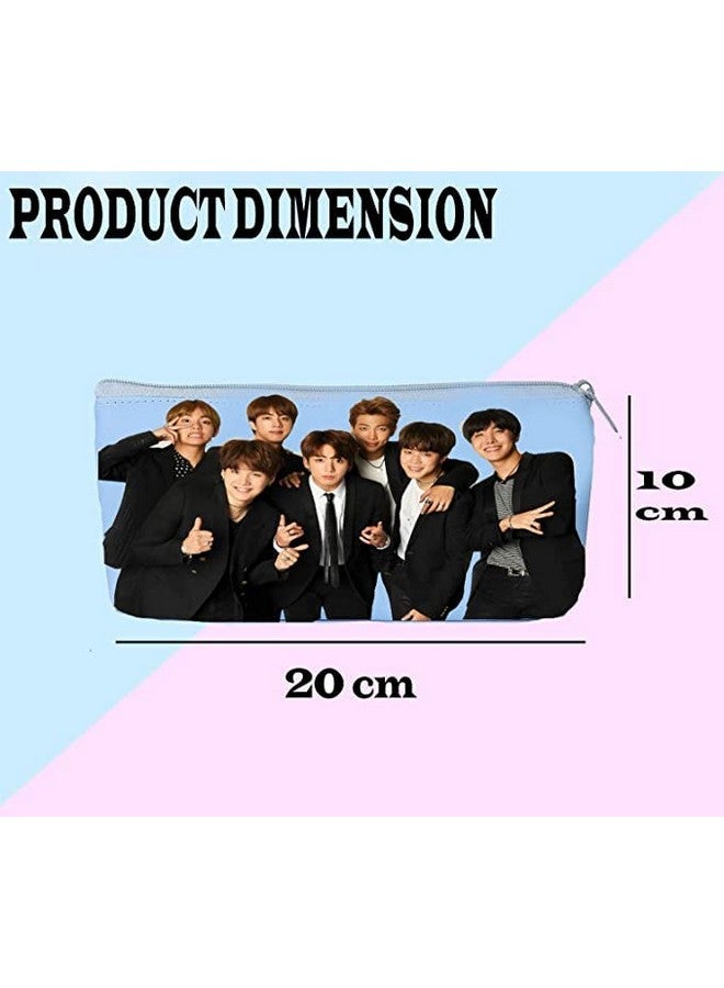 BriKSHi BTS Pouch Zipper Pouch Pencil Case Makeup Purse Travelling Bag for Girls (1 Pc) - Image 2