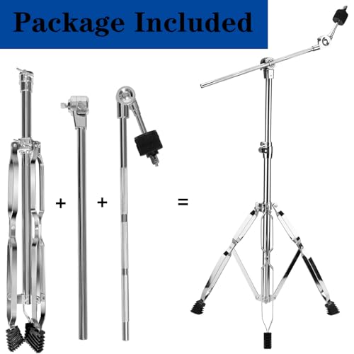 A-xctoe Axctoe Standard Cymbal Boom Stand Double Braced Adjustable Cymbal Stand 28472 for Drum Hardware Percussion Mount Holder Gear Set Drum Hardware Set for Mounting Crash Ride Splash Cymbals - Image 3