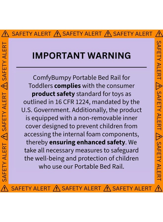 ComfyBumpy Bed Rail for Toddlers | Toddler Bed Rails with Washable Cover - Kids Foam Bed Rail Guard - Bed Barrier for Twin, King, Queen Bed [1-Pack] - Image 3