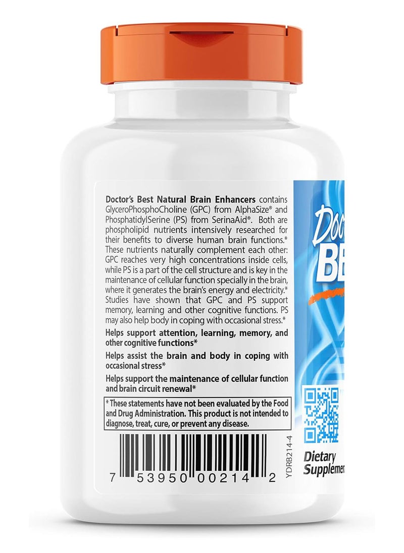 Natural Brain Enhancers Nongmo Vegan Gluten Free 60 Veggie Caps