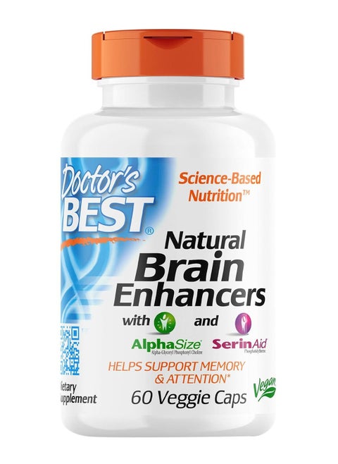 Natural Brain Enhancers Nongmo Vegan Gluten Free 60 Veggie Caps