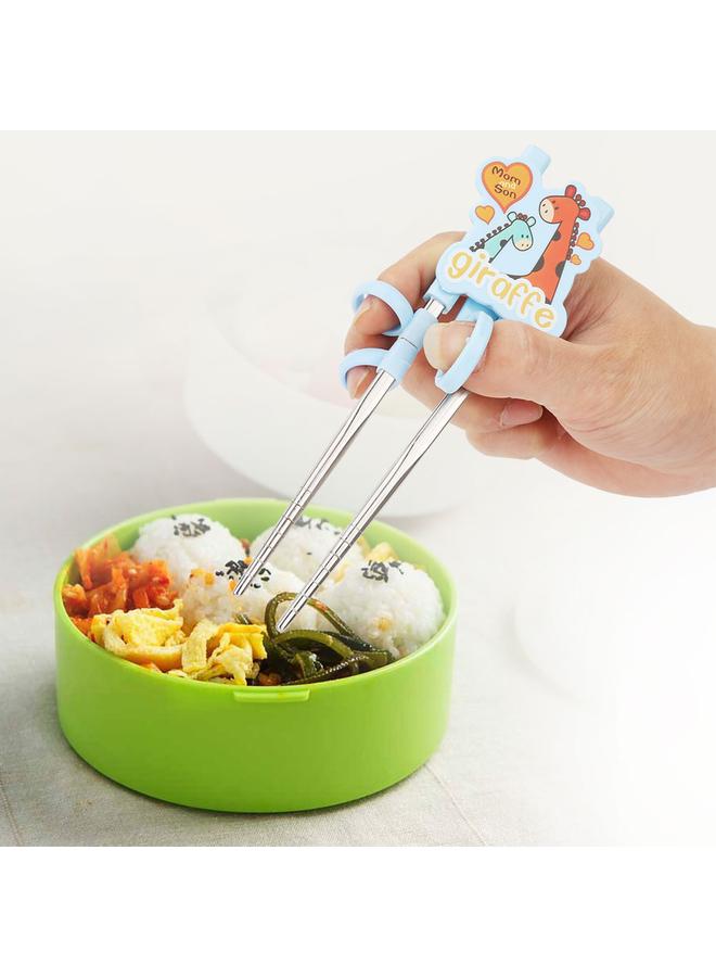 xozgdovg Kids Children Training Chopsticks Learning Flatware Eating Tool for Beginners (Blue Elephant)  - Image 2