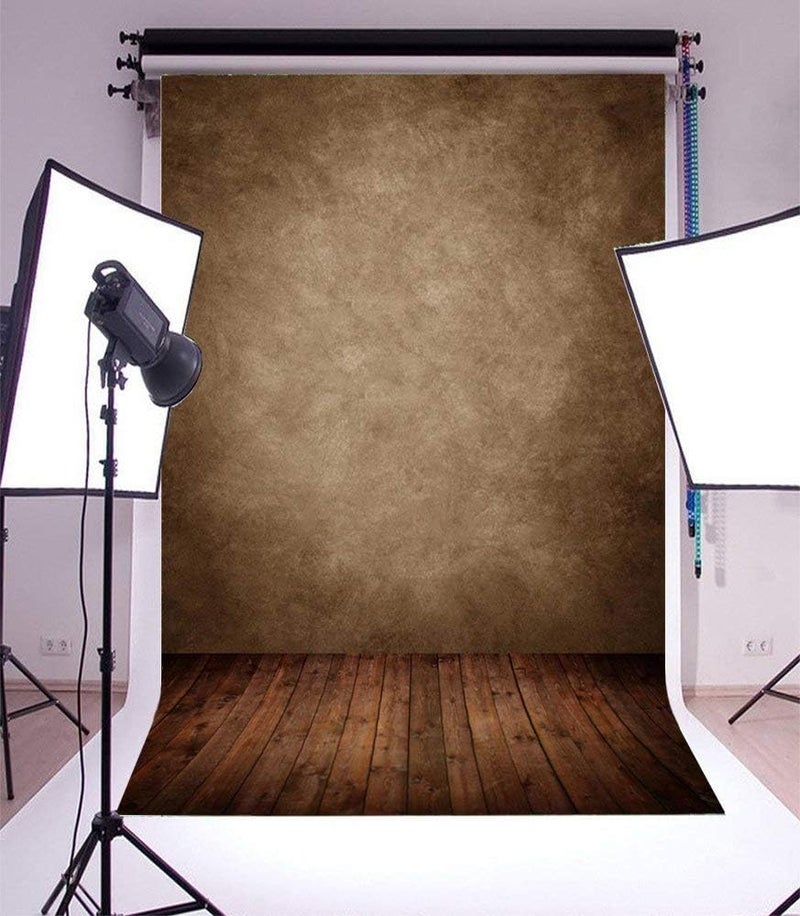 Laeacco 3x5FT Blurry Brown Grey Wall Background Vintage Wood Floor Scene Vinyl Photography Backdrop Newborn Baby Kids Adults Theme Background Portraits Shooting Video Studio Props 1x15m - Image 3