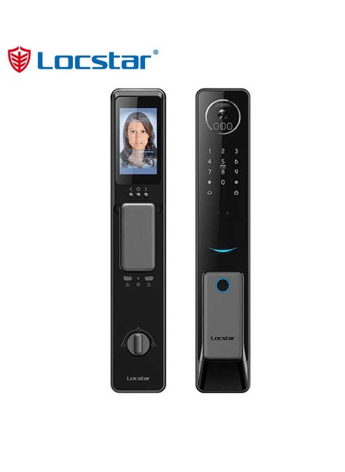Locstar - S61 Smart Door Lock with Doorbell - WiFi, Tuya App, Fingerprint, IC Card, Password & Key Access - Home Security Enhanced (Grey) - Image 1