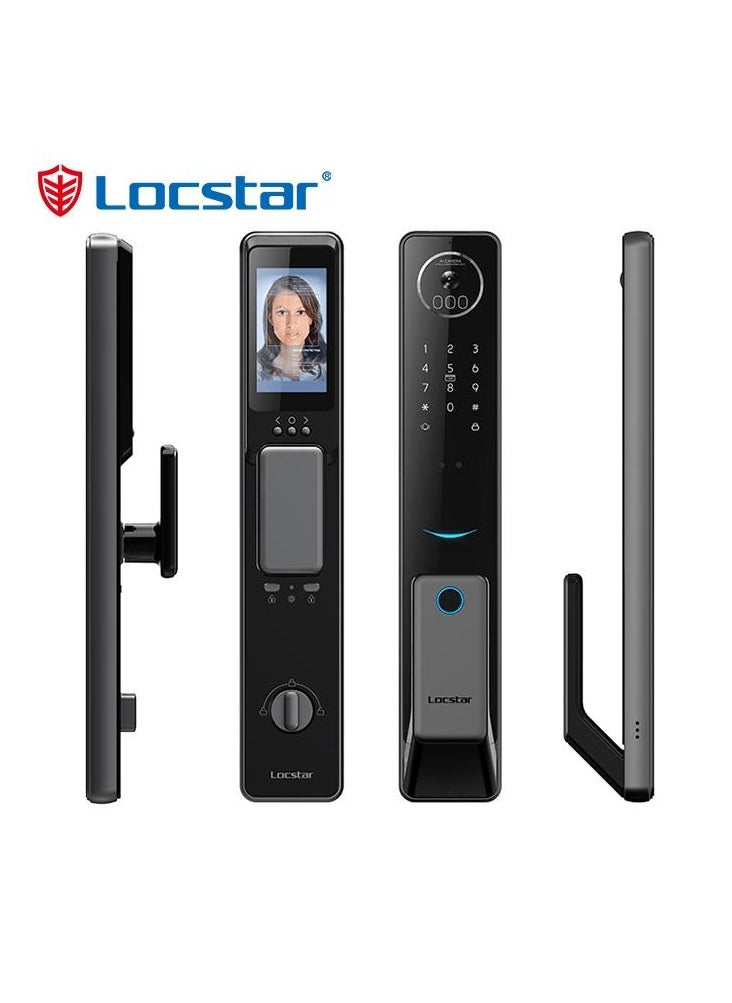 Locstar - S61 Smart Door Lock with Doorbell - WiFi, Tuya App, Fingerprint, IC Card, Password & Key Access - Home Security Enhanced (Grey) - Image 1