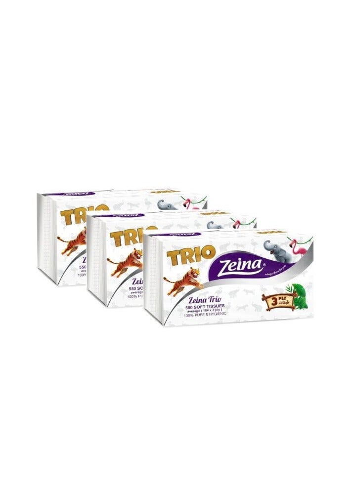 Zeina Trio Soft Tissues - 500 Tissues - Set of 3