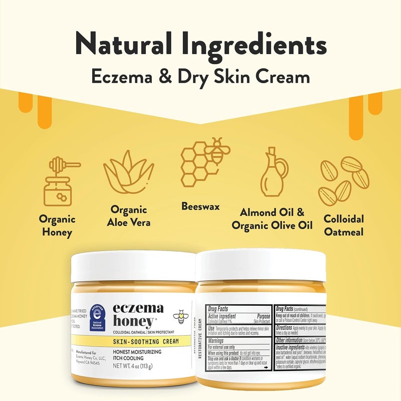 ECZEMA HONEY Original SkinSoothing Cream Oatmeal Body Lotion Bundle for Sensitive Skin Cruelty Free - Image 2