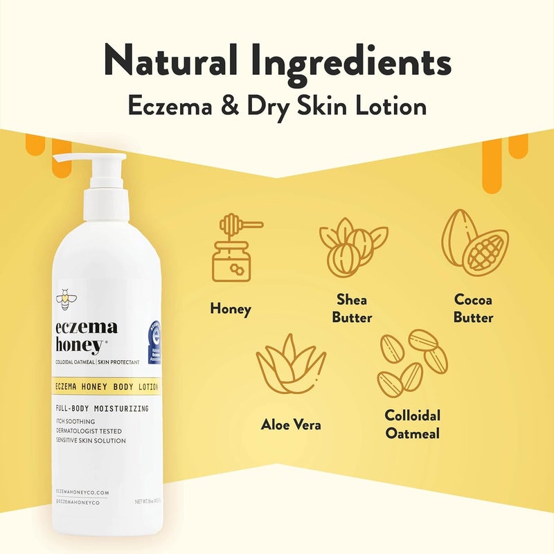 ECZEMA HONEY Original SkinSoothing Cream Oatmeal Body Lotion Bundle for Sensitive Skin Cruelty Free - Image 3