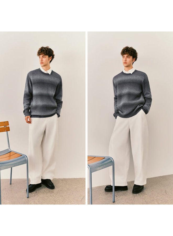Semir Men's Winter Gradient Stripe Knit Sweater Retro Crew Neck Pullover 101725107111 - Image 2