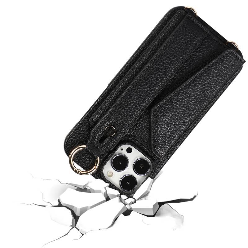 Drop Protection iPhone 14 Leather , Cover for 14 Plus 14 Pro 14 Pro Max , , Black for Daily Use - Image 1