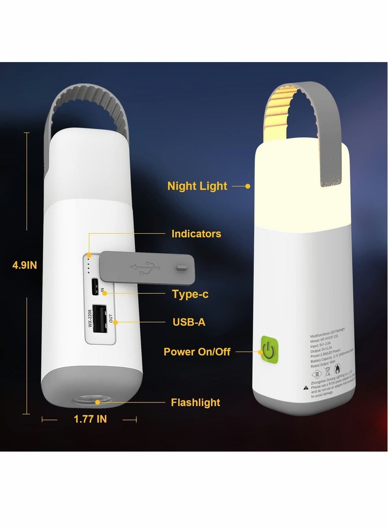 Y&D Portable Night Lights, Rechargeable Flashlights with 2 Work Modes Survival Lanterns, LED Camping Lantern for Power Outages, Waterproof Tent Lights Emergency Hurricane Accessories Gift  - Image 2