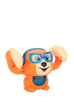 MUMS PLANET Dancing Monkey Toy with Voice/Touch Sensor, Rolling & Spinning Monkey Doll Toy, Light & Sound Effect Toys for Toddler, Voice Controlled Banana Sensored Monkey, Durable ABS Plastic - WITH BATTERY  - Image 1