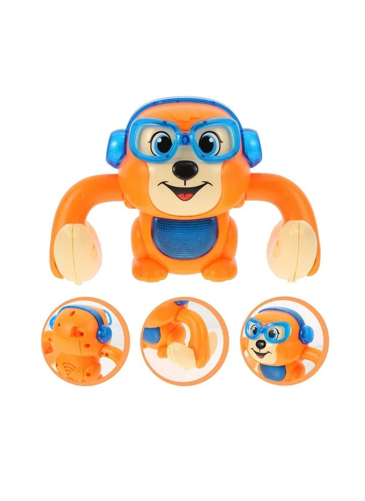 MUMS PLANET Dancing Monkey Toy with Voice/Touch Sensor, Rolling & Spinning Monkey Doll Toy, Light & Sound Effect Toys for Toddler, Voice Controlled Banana Sensored Monkey, Durable ABS Plastic - WITH BATTERY  - Image 3